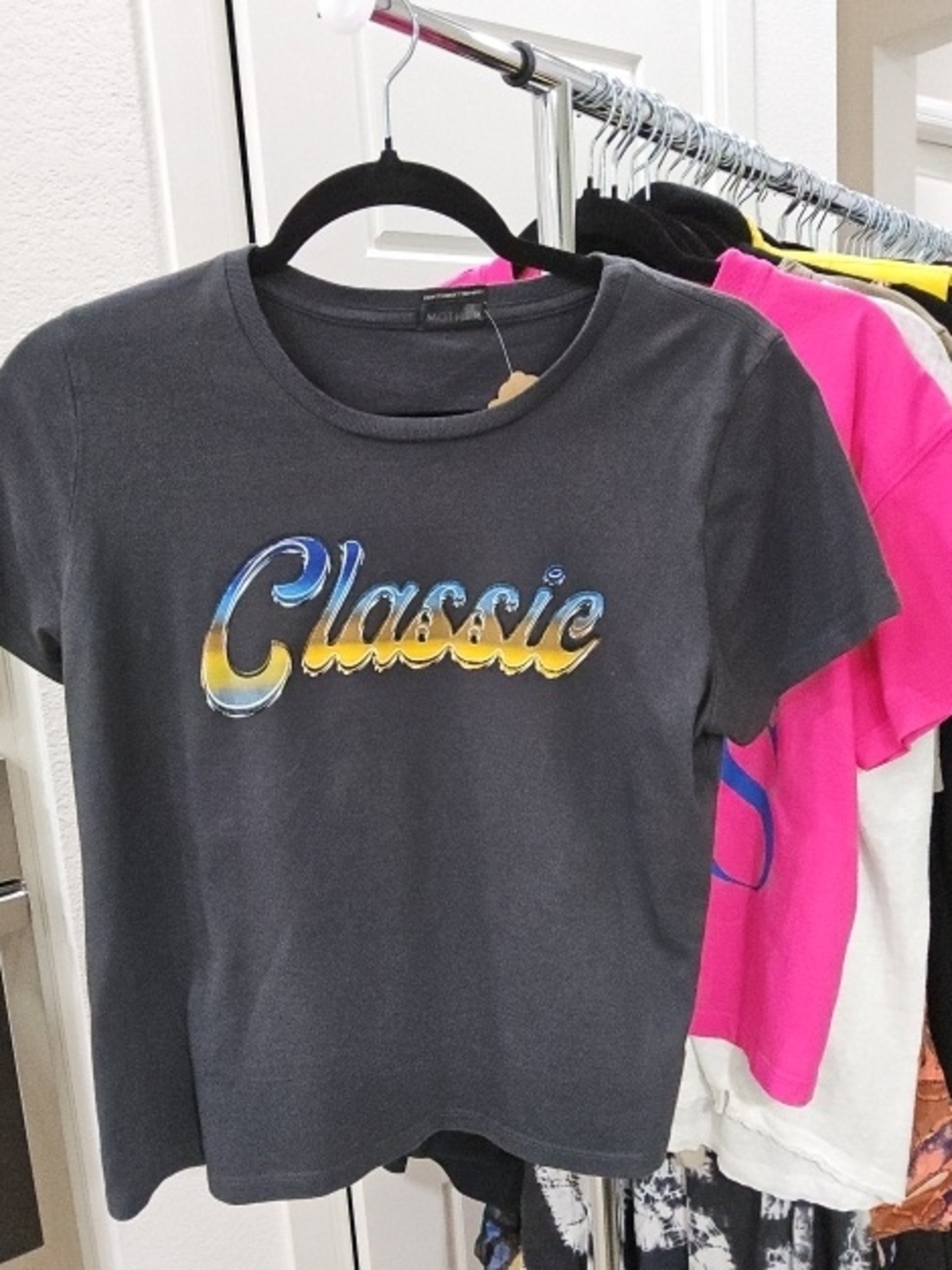 MOTHER Charcoal 'Classic' Graphic Short Sleeve Tee